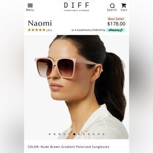 Diff Eyewear Nude Brown Gradient Sunglasses